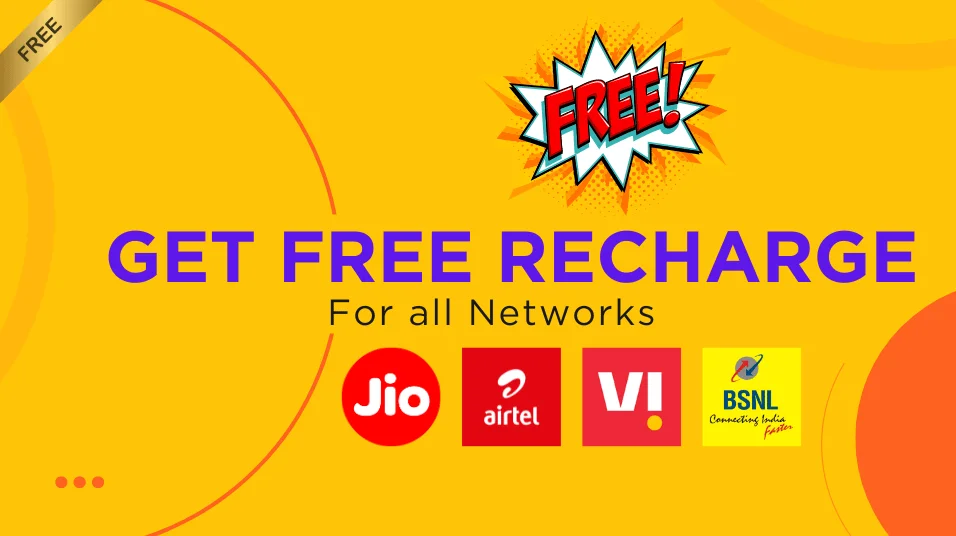 How Get Free Recharge on Jio, Airtel, Vi